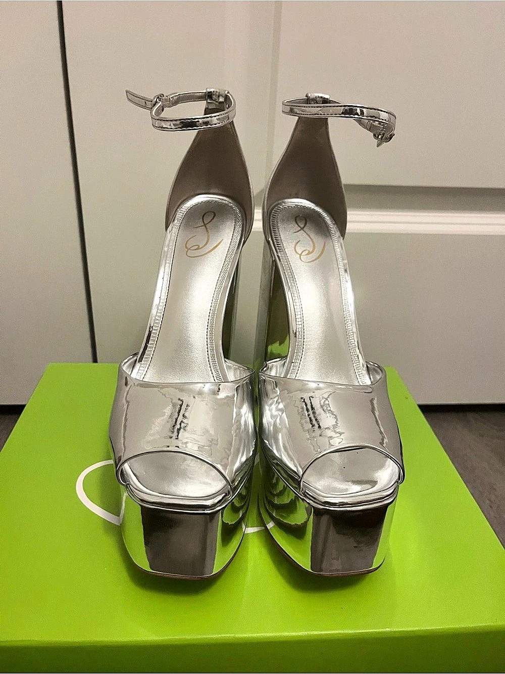 Sam Edelman
Kia Block Heel Sandal Silver Platform Heels
